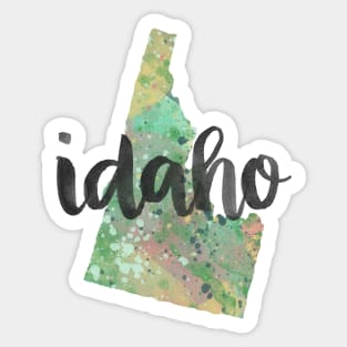 idaho - calligraphy and abstract state outline Sticker